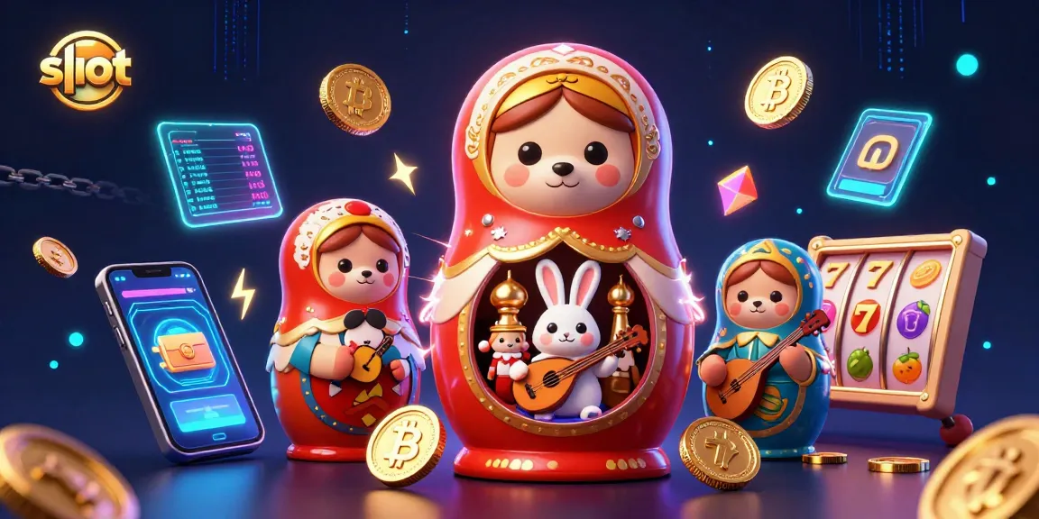 Spin the slot reels with a charming 3D cartoon bear and glowing crypto elements