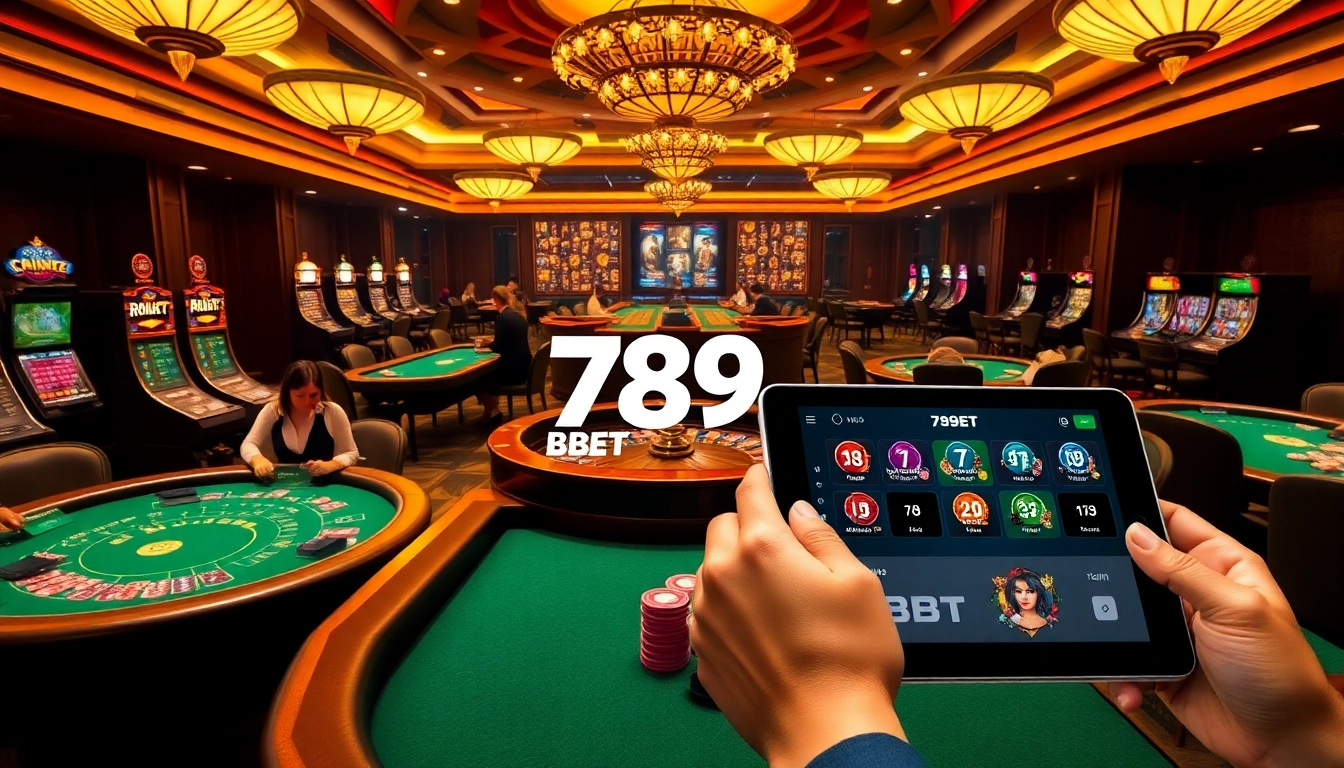 Engaged players strategizing at 789BET casino tables, showcasing excitement and luxury.