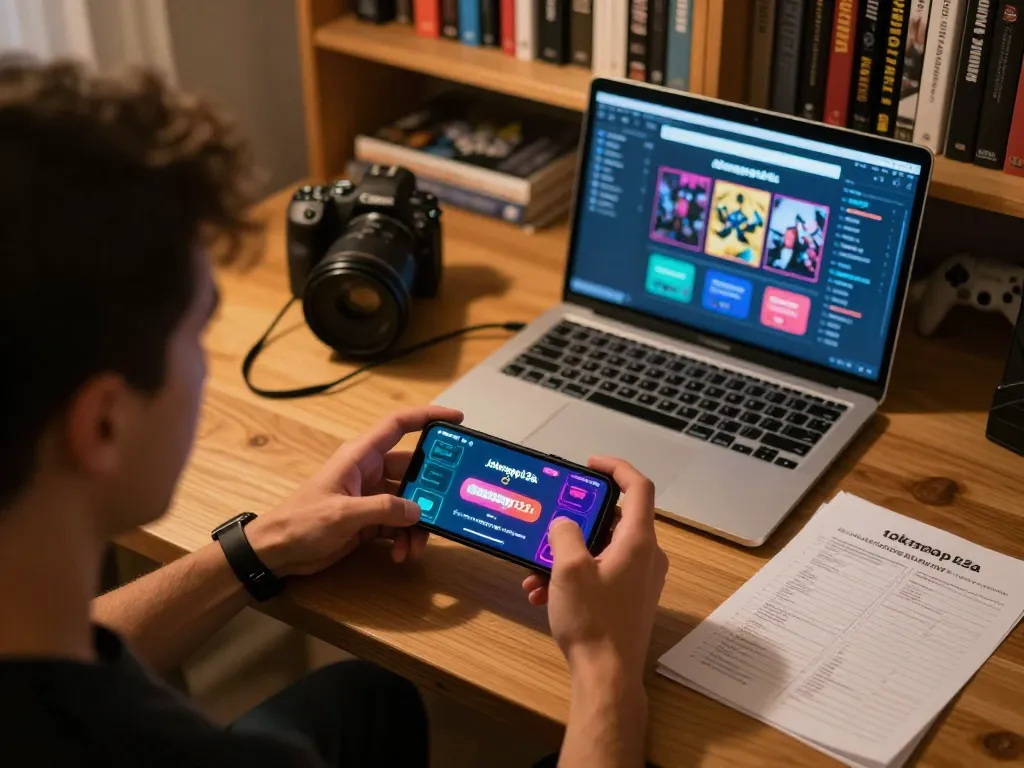 Player engaging in responsible mobile betting on jokerapp123a, showcasing gaming setup with smartphone and notes
