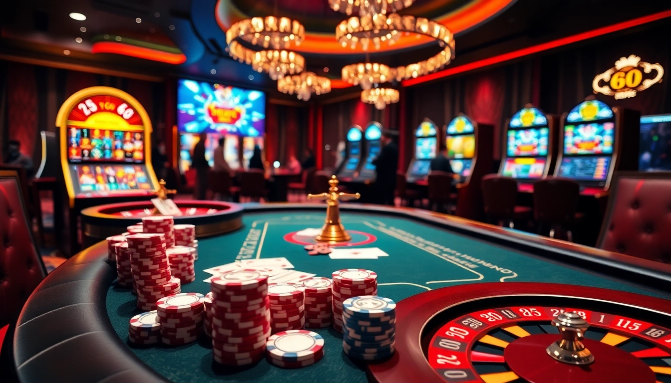 Experience thrilling gameplay at PG66 with a lively casino scene featuring poker tables and roulette wheels.