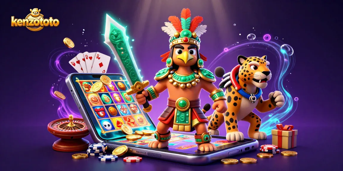 Win with kenzototo in a vibrant 3D scene filled with dynamic casino elements and detailed characters.