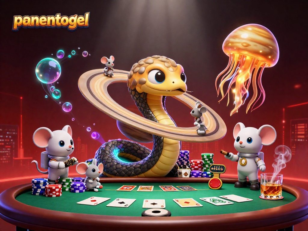 Engage with panentogel's latest online lottery features in a vibrant cosmic casino scene.