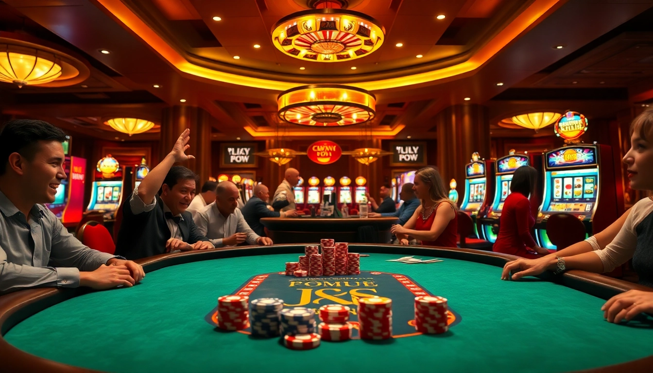 Players enjoying IDN poker at a vibrant casino table while experiencing the excitement of cemeku gaming.