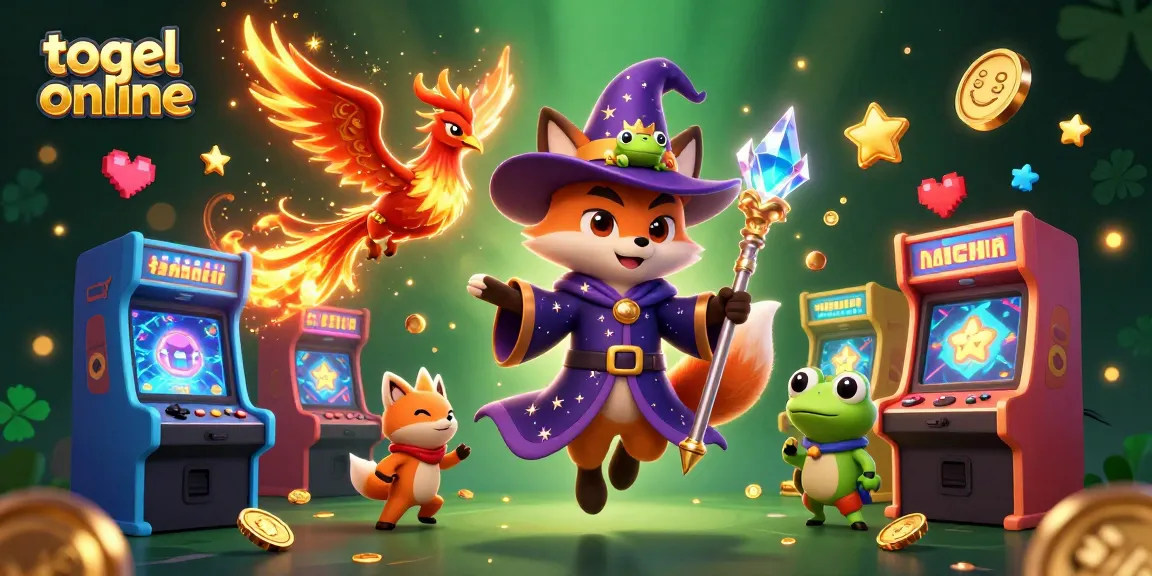 Taruhan togel online yang menarik dengan penyihir, phoenix, dan elemen kasino berkilau.