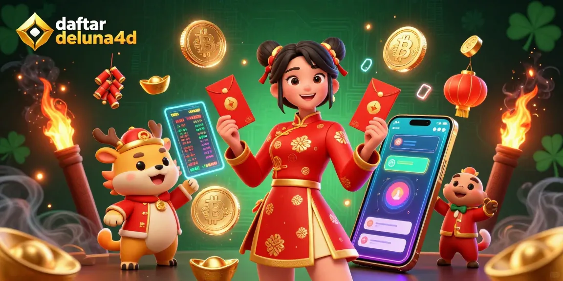 Engage with exciting gameplay and bonuses at daftar deluna4d, featuring vibrant characters celebrating with festive elements.