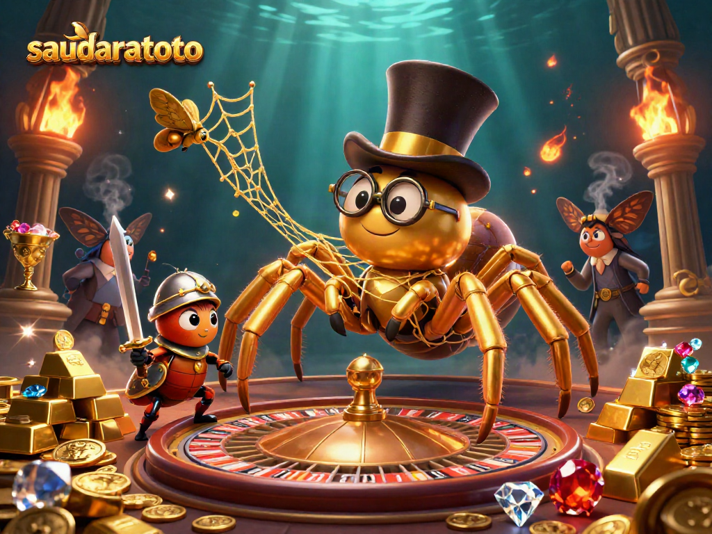 Slot jackpot menunggu di saudaratoto dengan laba-laba emas dan kesatria kecil berani.
