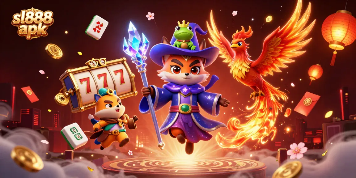 Experience gaming thrills with the sl888 apk featuring enchanted wizard fox and phoenix.