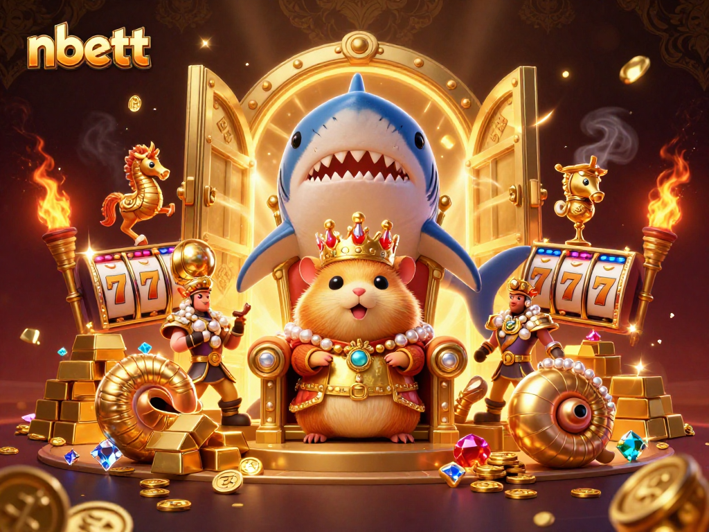 Experience the dynamic energy of nbett gaming with a vibrant scene featuring a hamster king and treasure
