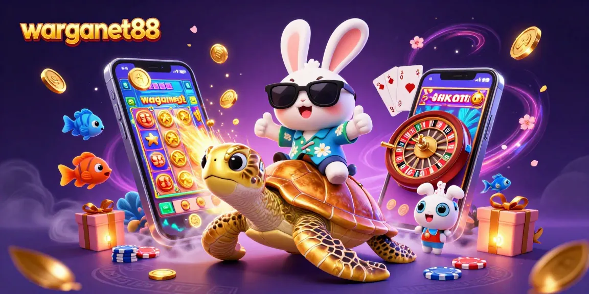 Play exciting slot games at warganet88 with a lucky rabbit and a golden turtle in immersive 3D