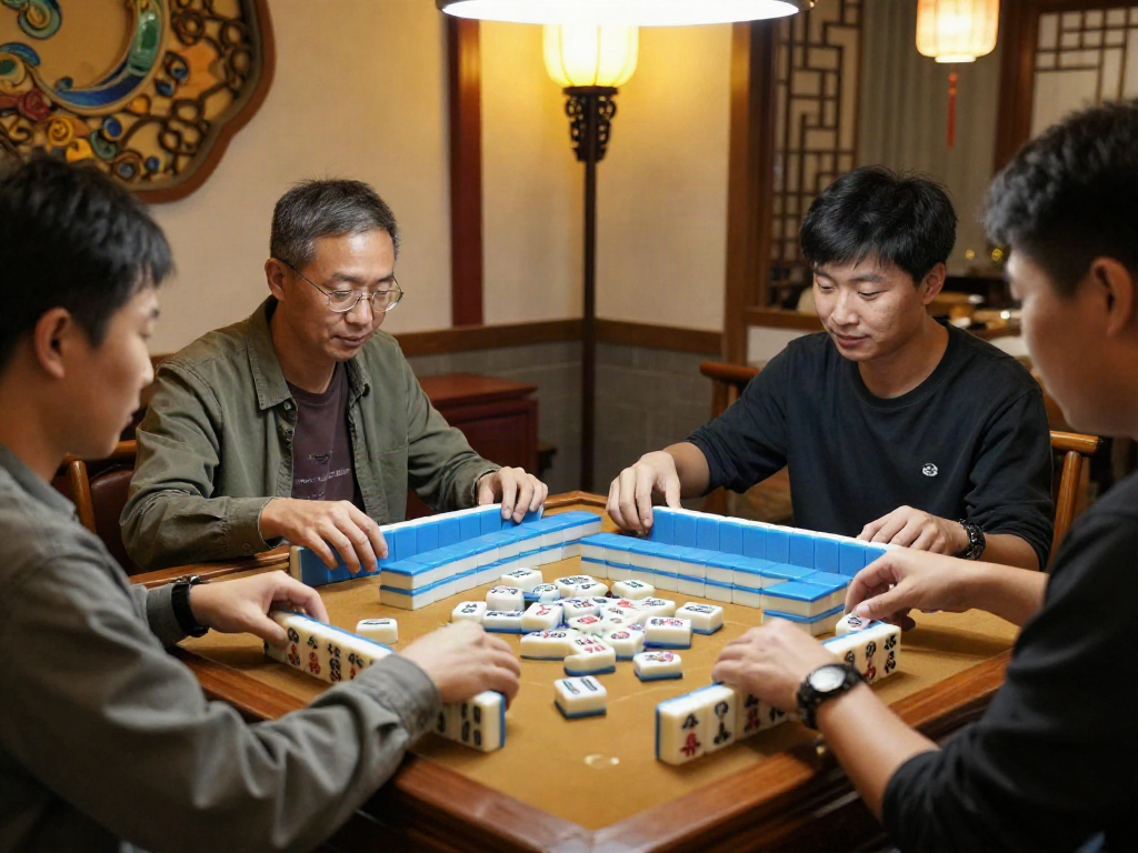 Engaged players enjoying MAHJONGJP88 Official in a cozy Mahjong scene.