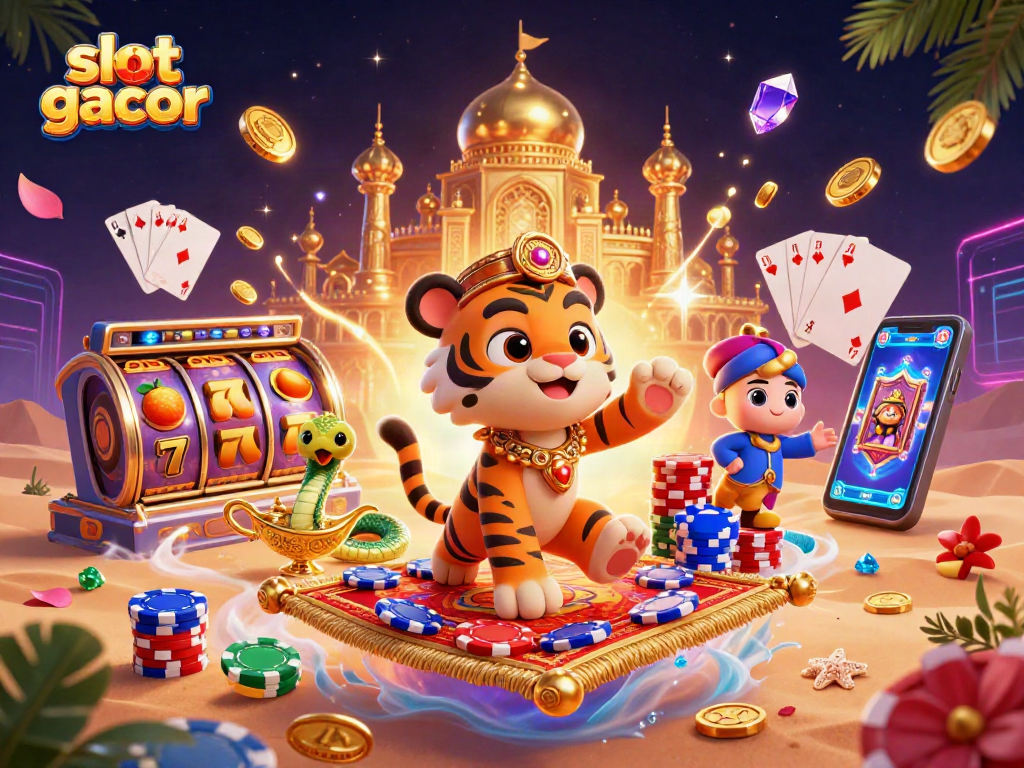 Spin and win with slot gacor featuring a thriving tiger sultan and dazzling casino elements.