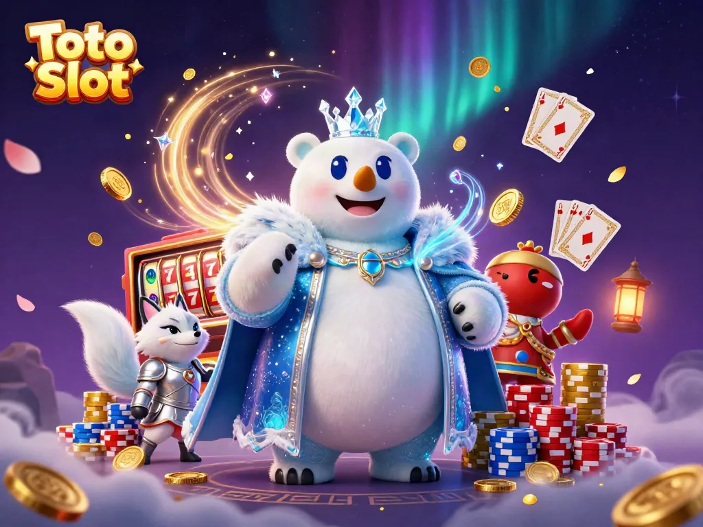 Menggandakan peluang menang dengan Toto Slot yang menampilkan beruang kutub raja dan rubah salju.