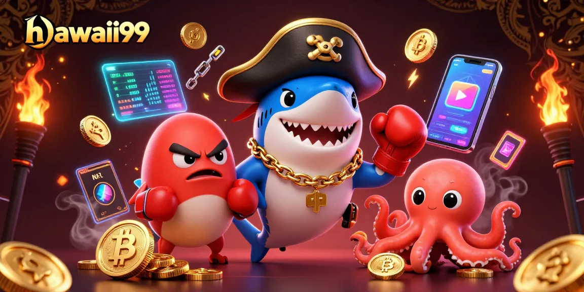 Experience thrilling gameplay with hawaii99 alongside vibrant characters and dynamic crypto elements.