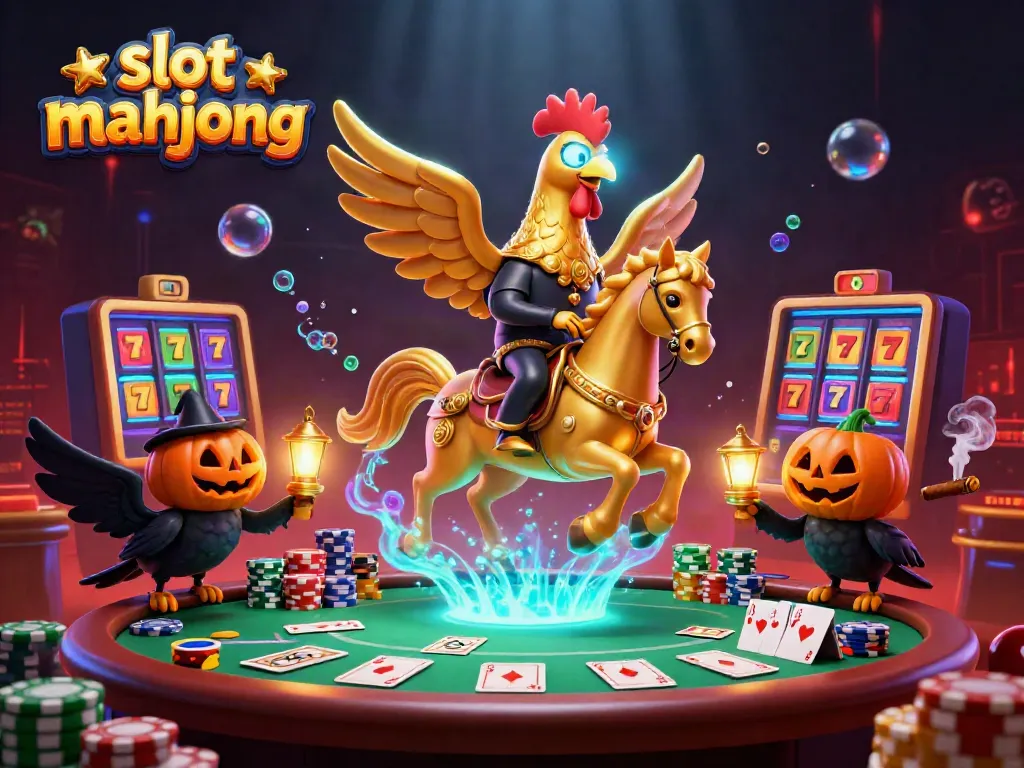 Menangkan jackpot dengan slot mahjong dalam suasana kasino malam yang meriah.
