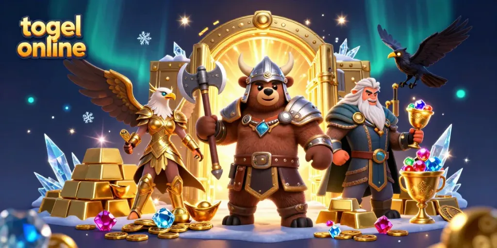 Togel online menyajikan keseruan dengan karakter Viking, burung Valkyrie, dan harta karun bersinar.