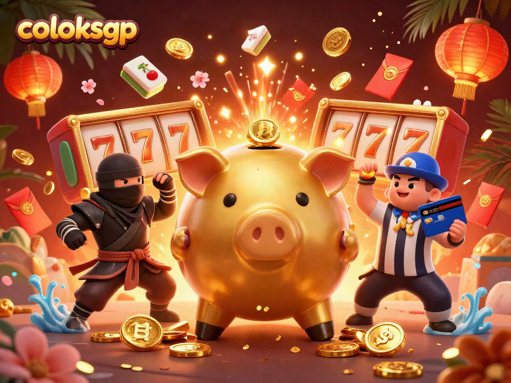 Visualisasi coloksgp dengan celengan sumo, ninja dompet, dan samurai kartu bertarung di kasino