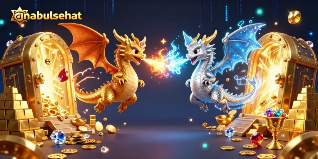 Menang besar dengan anabulsehat di kasino digital, lihat naga emas dan perak beraksi.