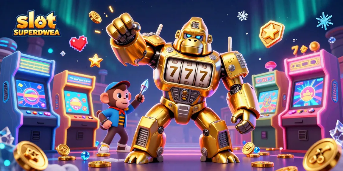 Experience the excitement of slot SUPERDWEA with dynamic characters and vibrant casino elements.