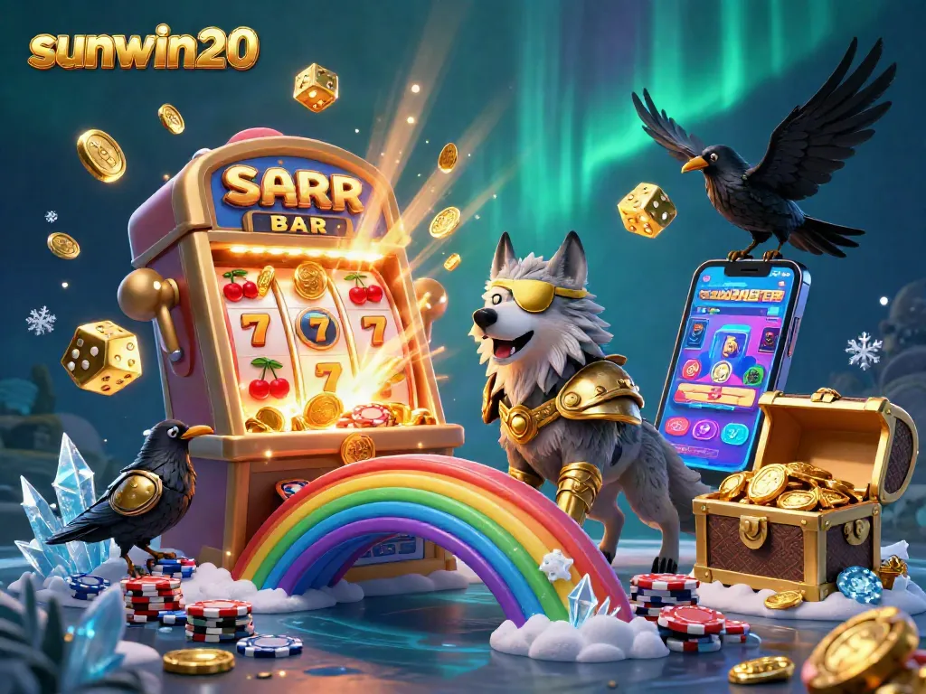 Spin to win with sunwin20 at a vibrant casino inspired slot machine scene.