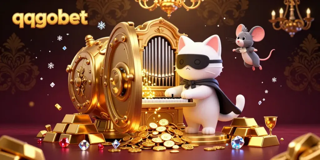 Menangkan permainan di qqgobet dengan suasana kasino yang megah dan kemewahan koin emas.