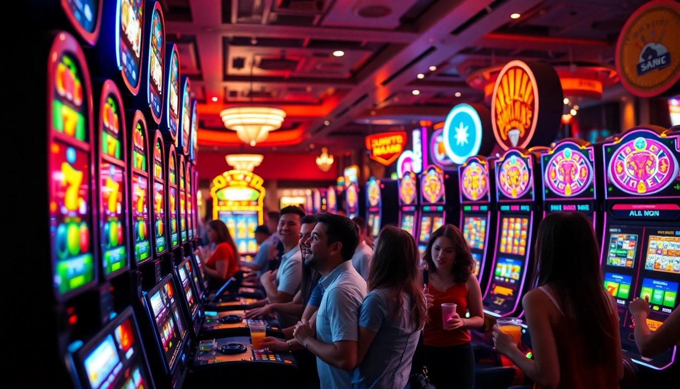 Main players enjoying situs slot gacor dengan suasana ceria di kasino.