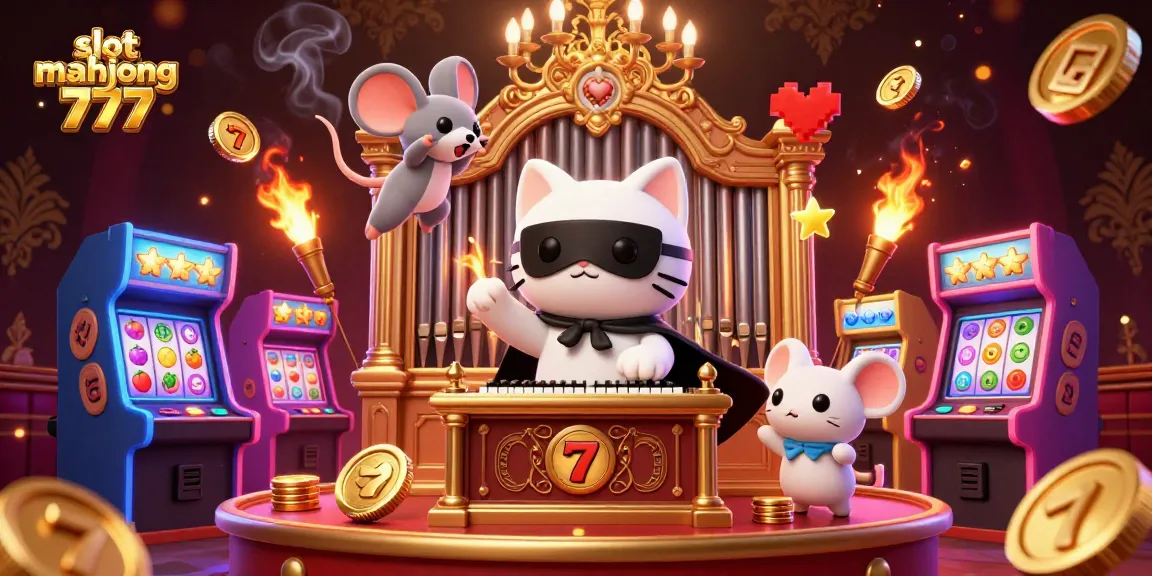 Engage in exciting wins with slot mahjong 777, surrounded by dynamic game elements in a colorful casino scene.