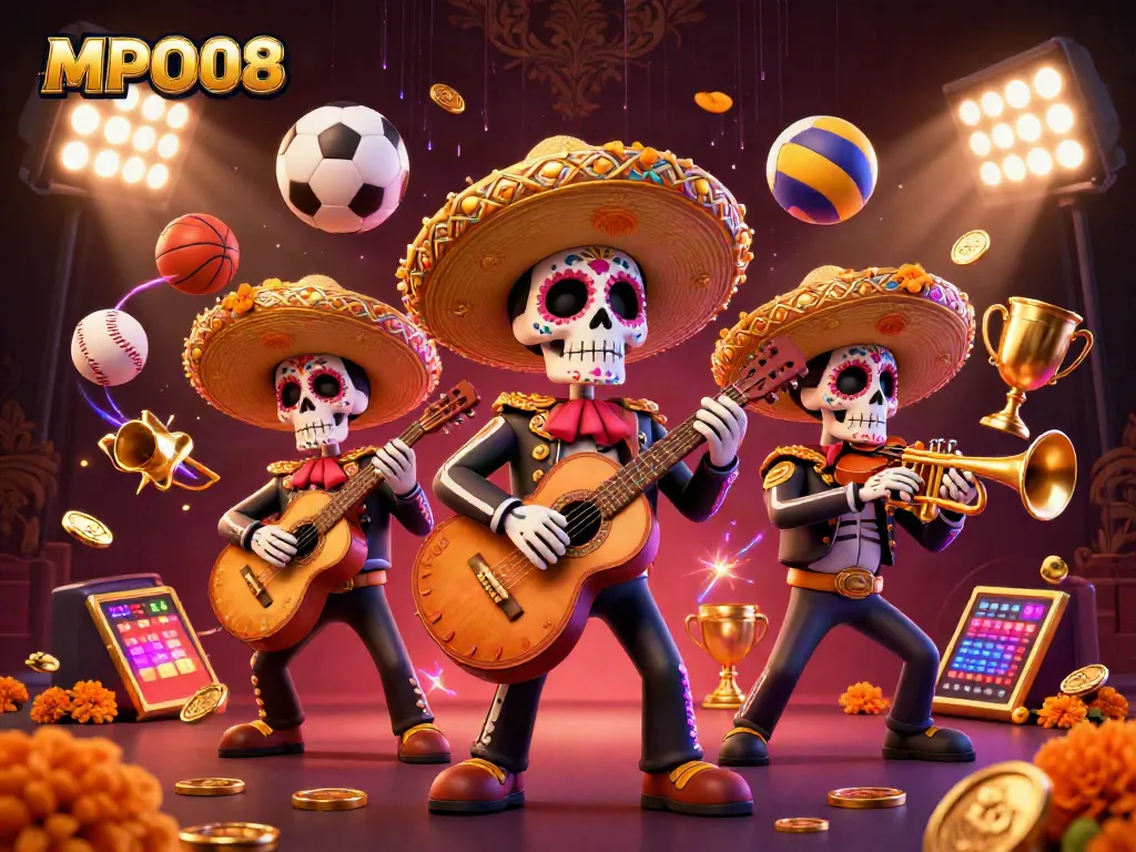 MPO08 enhances your gaming experience with a vibrant casino atmosphere filled with colorful characters and dynamic elements.