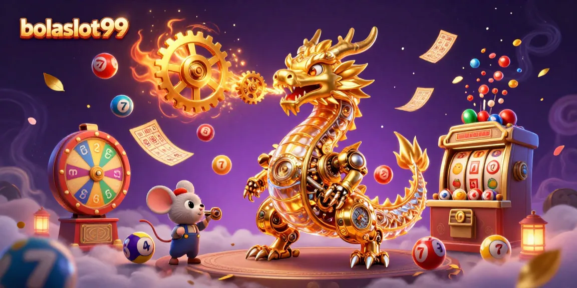 Play thrilling games at bolaslot99 with a magical dragon and vibrant lottery elements.