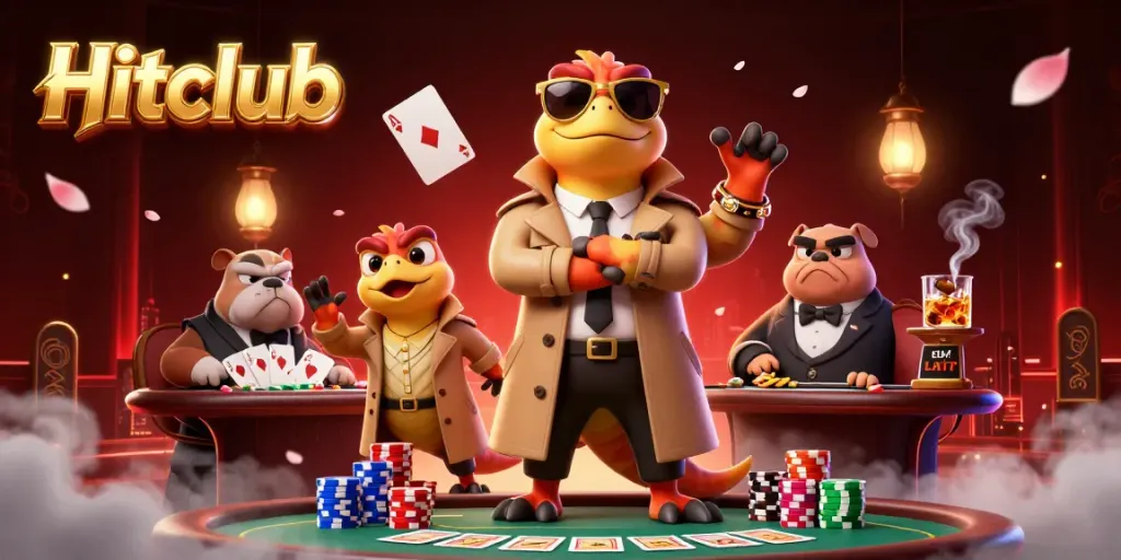 Raptors in a trench coat attempting to enter a VIP casino lounge at Hitclub.