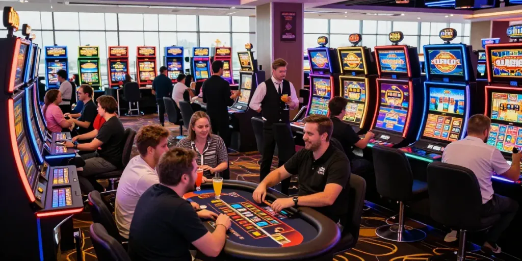 Engaged players enjoying the thrilling atmosphere at a 2up casino.