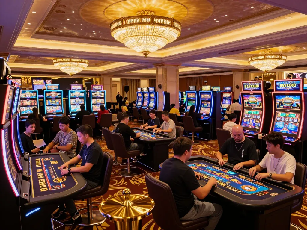 B52CLUB offers exciting gameplay with players engaged at vibrant casino tables.