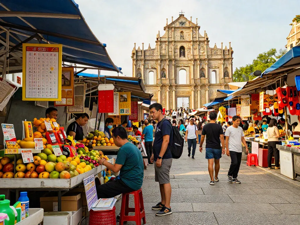 Experience the vibrant atmosphere of the rajabandot market in Macau.