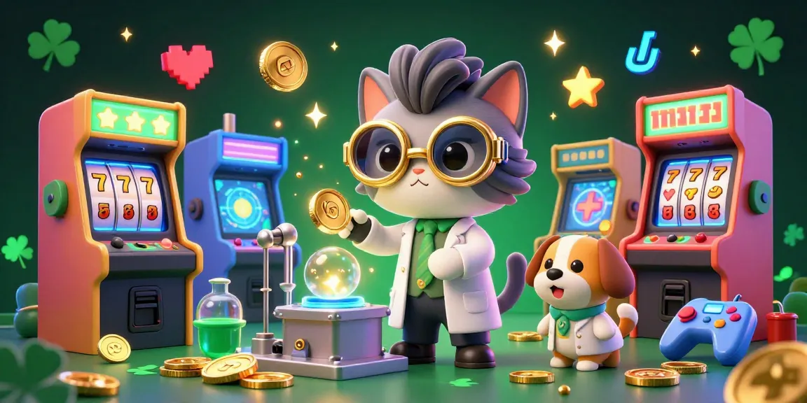 bowiepressurewashing showcases a dynamic 3D casino scene with a mad scientist cat and dog assistant creating gold coins.
