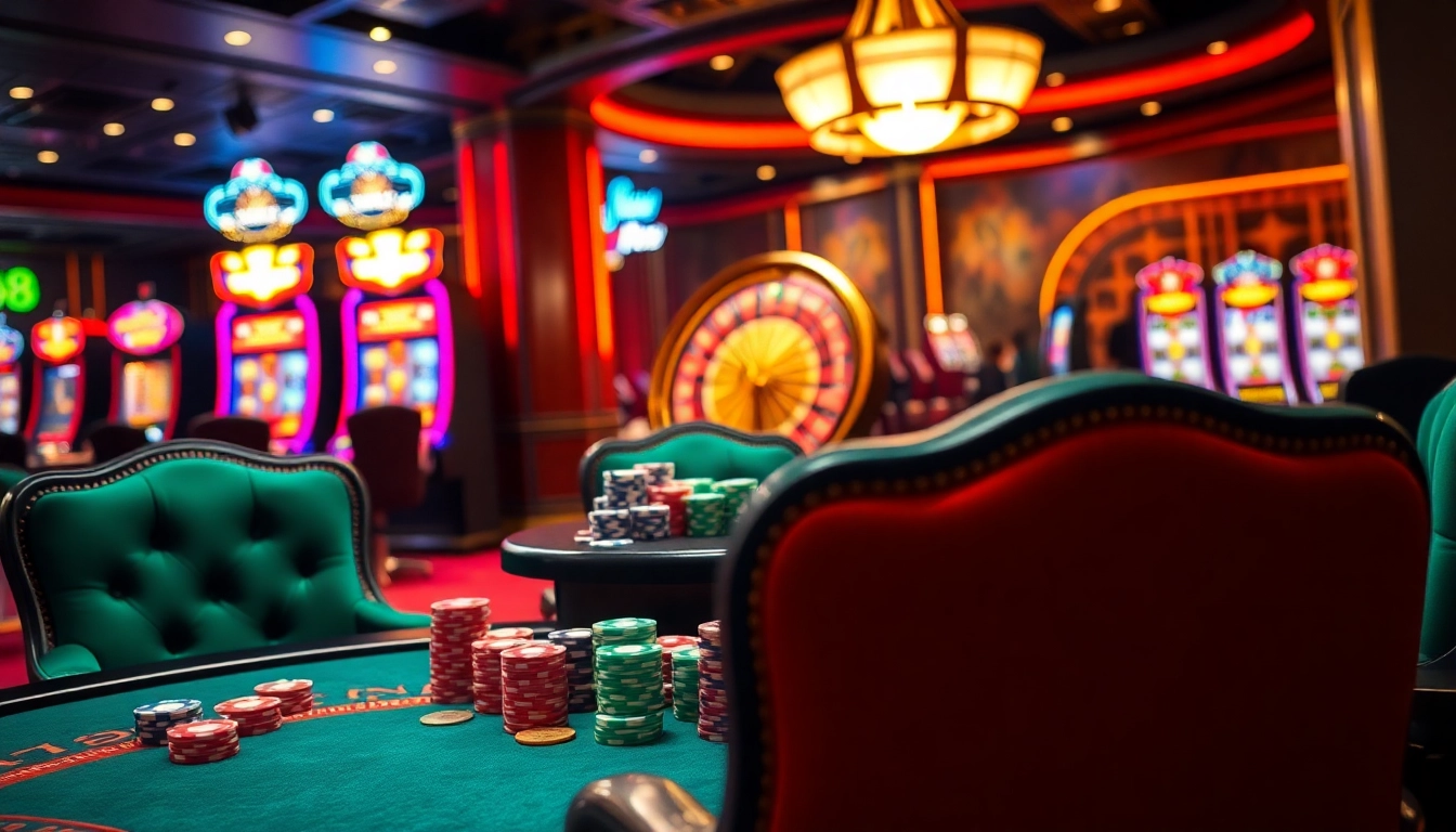 Experience the excitement of PG88 in a luxurious casino setting with vibrant tables and winning opportunities.