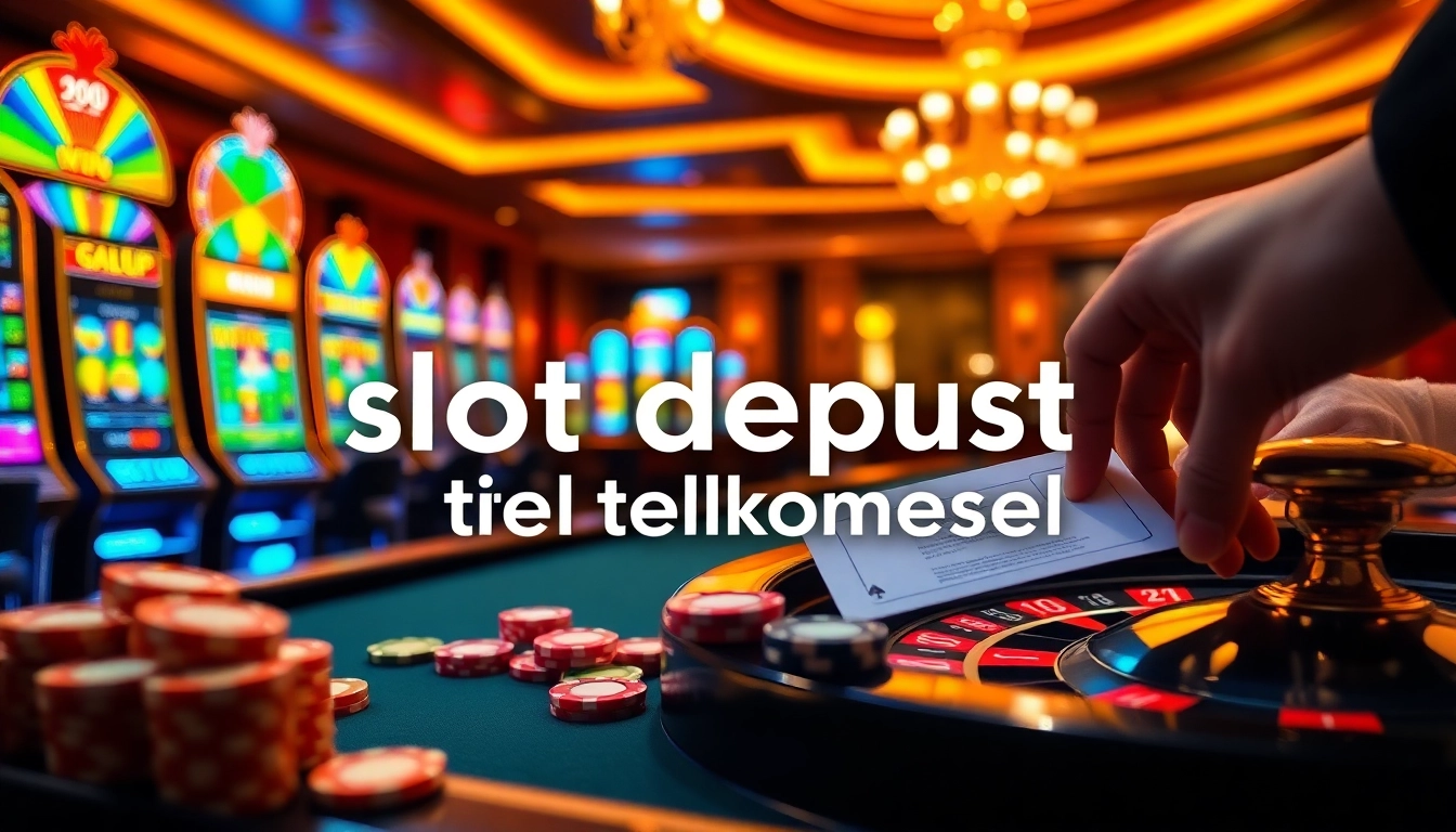 Experience thrilling gaming at slot deposit pulsa telkomsel with vibrant casino visuals.