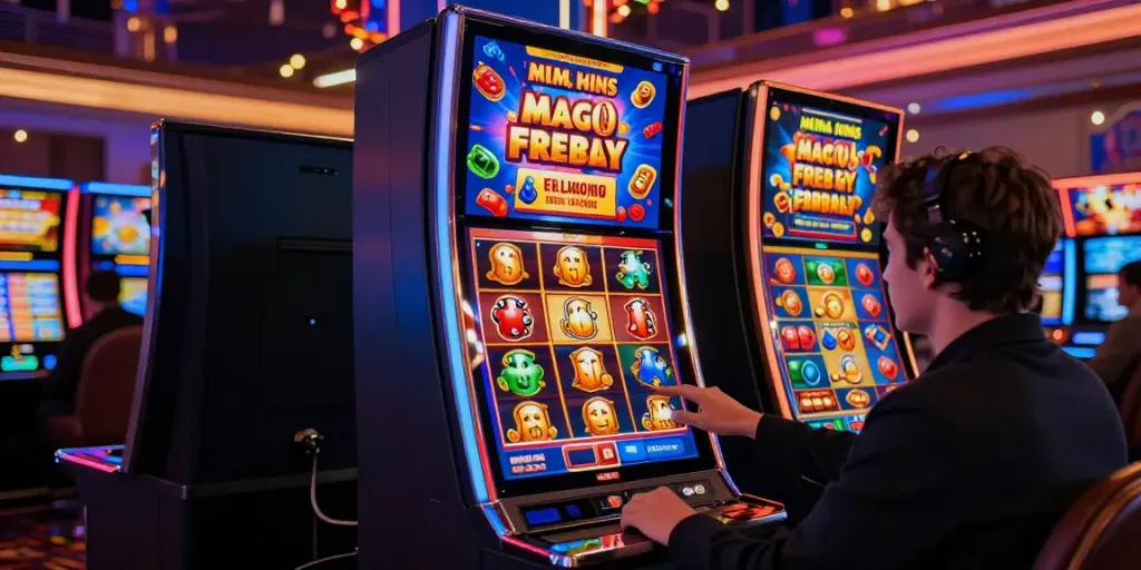 Pengalaman bermain slot online di AHHA4D dengan visual yang menarik dan efek warna-warni.