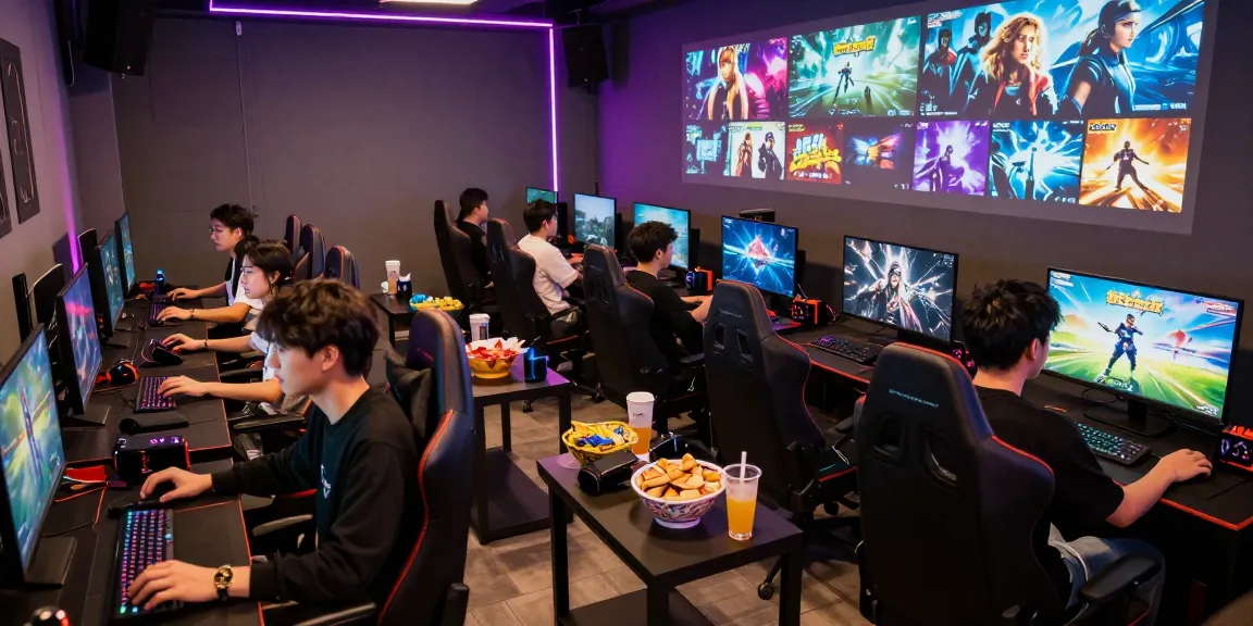 Suasana lounge permainan SULAP338 dengan gamer yang asyik bermain game online
