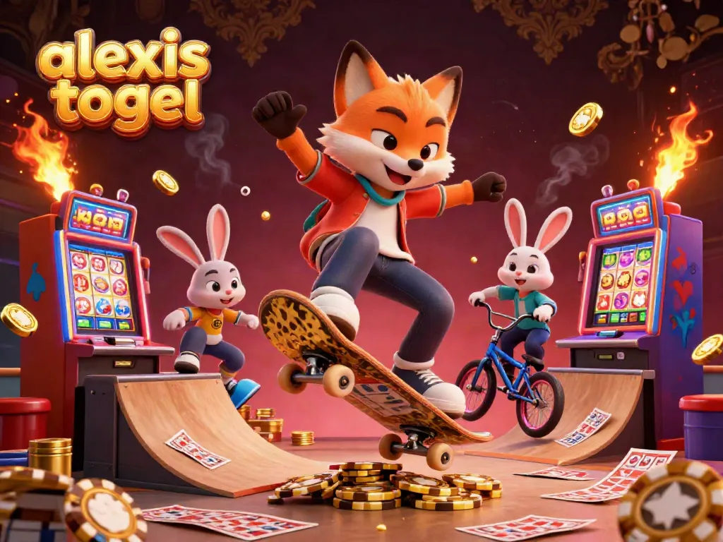 Mengakses alexis togel dengan grafis warna-warni dan elemen permainan lotere di latar belakang.