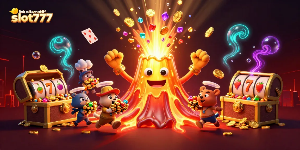 Experience the excitement of gaming with link alternatif slot777 amidst a colorful eruption of treasures and dynamic gaming elements.