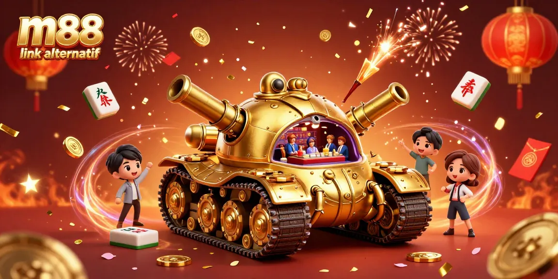 Experience the excitement of m88 link alternatif with a dynamic casino illustration bursting with energy, colors, and fun.