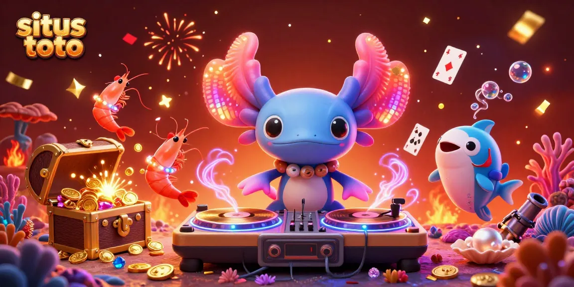 Mengalami permainan situs toto dengan DJ axolotl neon dan kerabat laut yang menggembirakan.