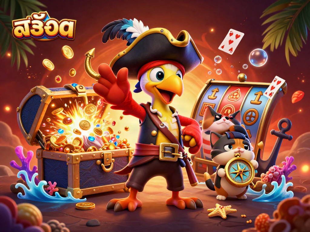 Play казино slots with exciting characters, like the pirate captain and his crew.