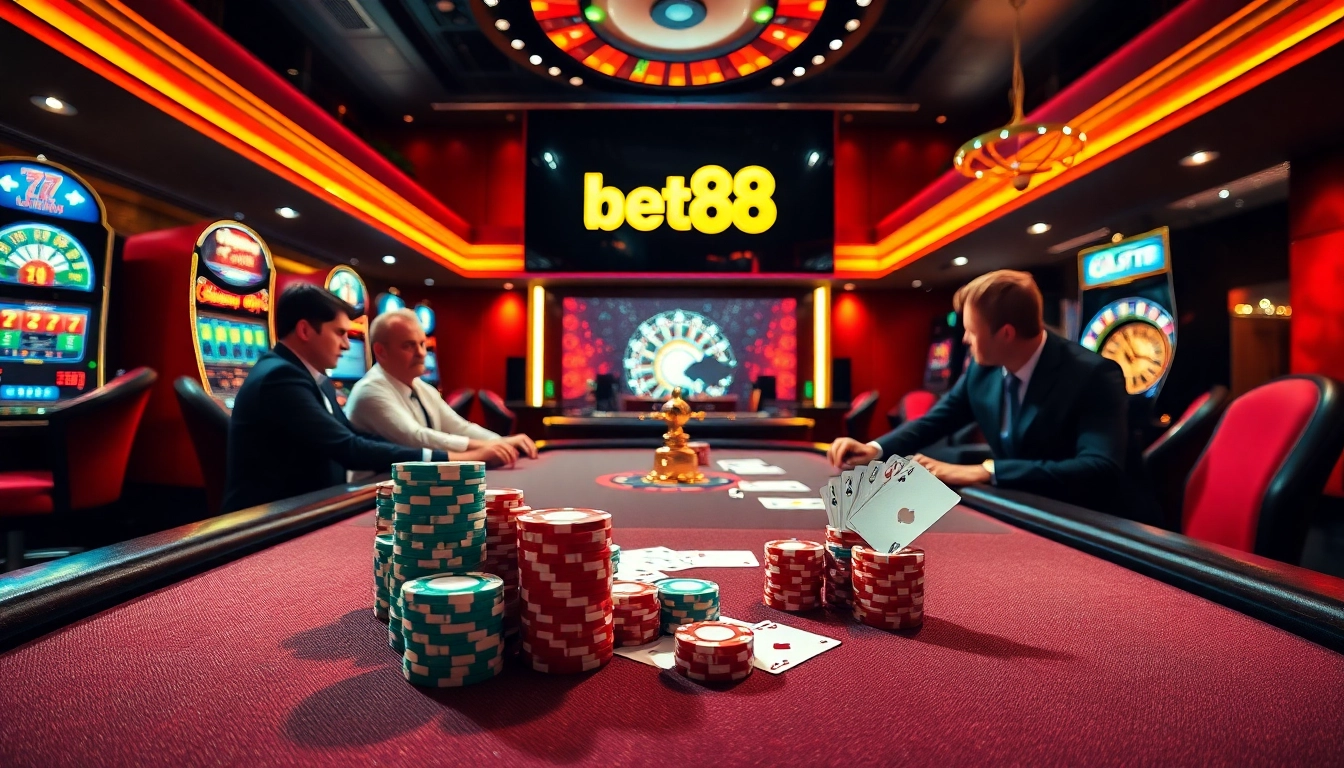 Experience high-stakes poker at Bet88 with exciting games and vibrant casino action.