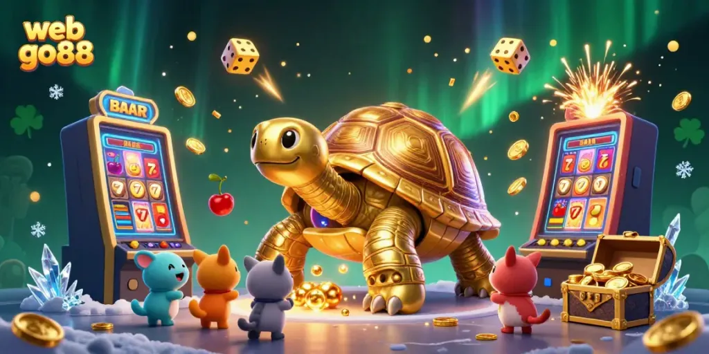 Experience the excitement of winning with web go88's thrilling casino games, featuring a dynamic cartoon scene.